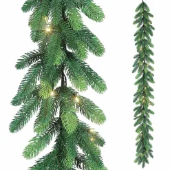 Best DecoWoerner Künstliche PE Tannengirlande Mit LED, 270 Cm grün