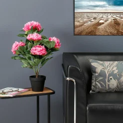 Best DecoWoerner Künstliche Pfingstrose Im Topf rosa