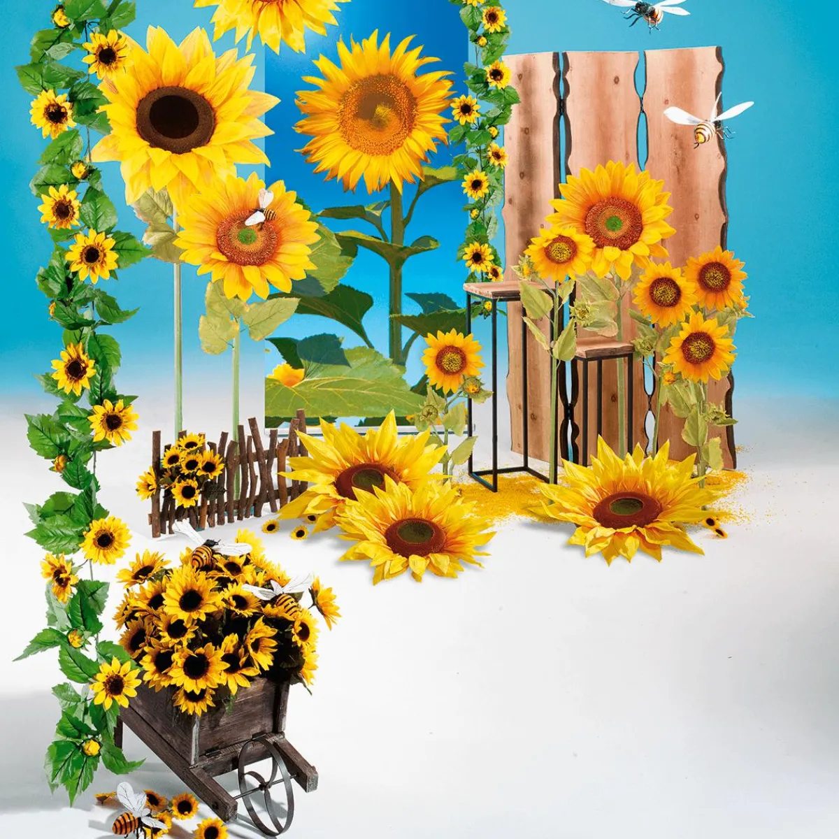 Hot DecoWoerner Künstliche Riesen Sonnenblume 135 Cm gelb