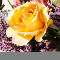 New DecoWoerner Künstliche Rose , 60 Cm gelb