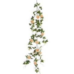 Outlet DecoWoerner Künstliche Rosenranke Apricot 125 Cm Mit Haken orange