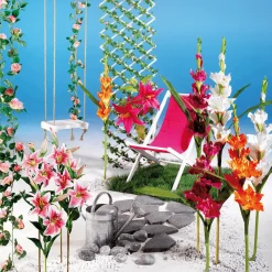 Clearance DecoWoerner Künstliche Rosen-Ranke , 180 Cm rosa