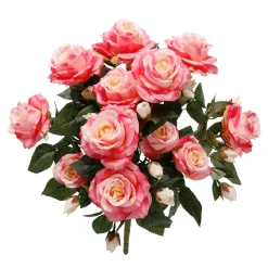 Outlet DecoWoerner Künstliche Rosensträuße Mit Jeweils 15 Blüten, & Gelb, 54,5 Cm rosa