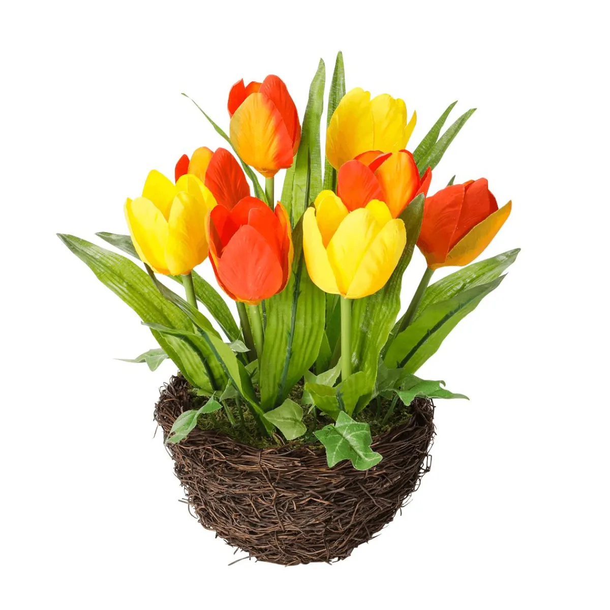 Hot DecoWoerner Künstliche Tulpen Im Korb , 25 Cm orange