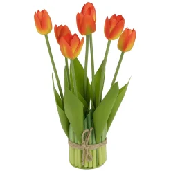 Sale DecoWoerner Künstliche Tulpenbündel 34 Cm Mit 7 Blüten orange