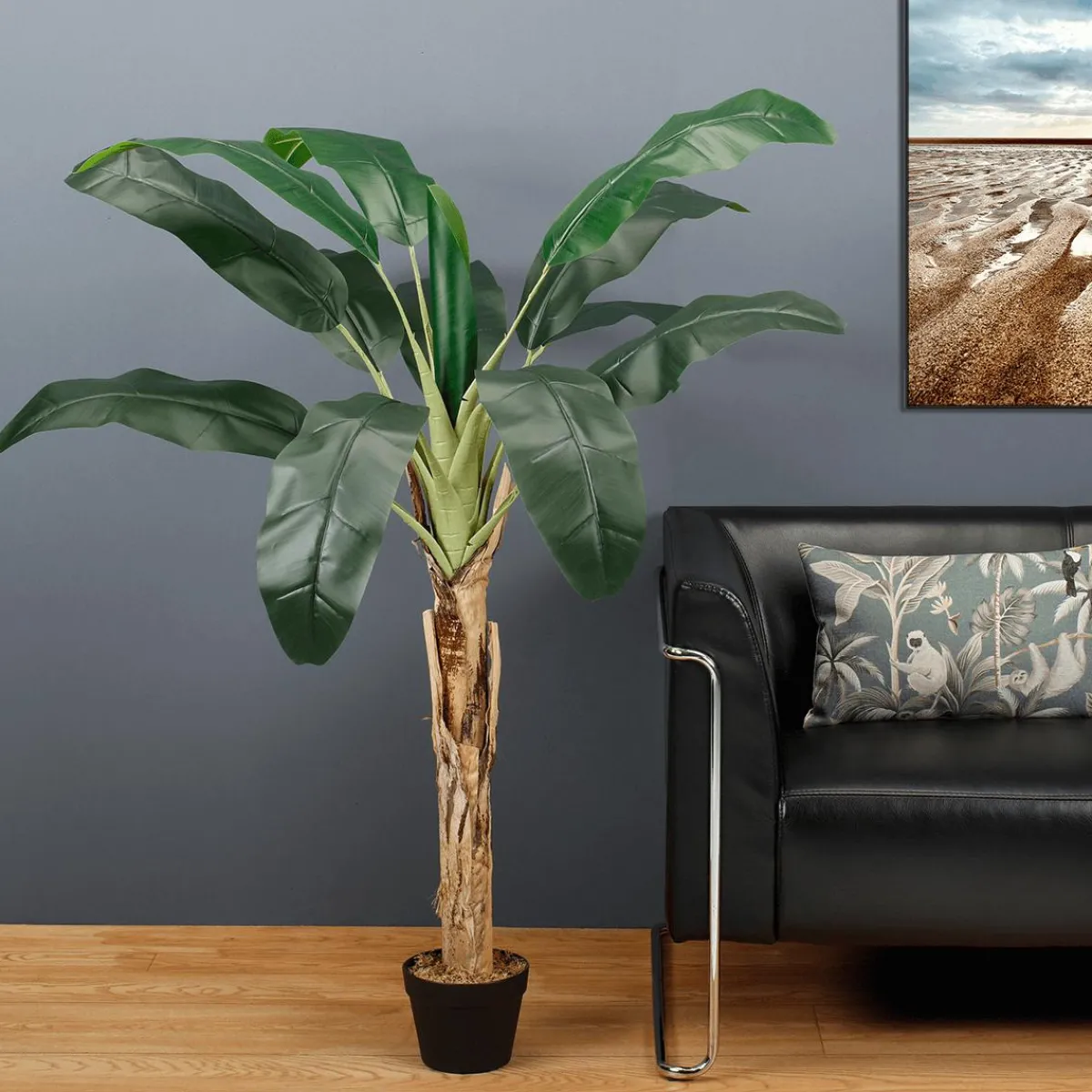 New DecoWoerner Künstlicher Bananen-Baum Im Topf 150 Cm grün