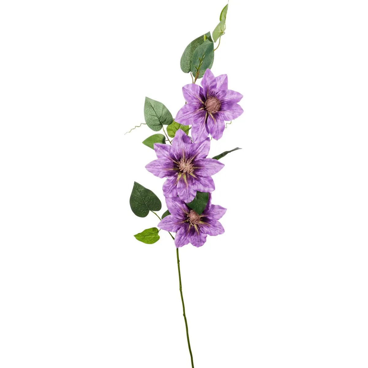 DecoWoerner Künstlicher Clematis-Zweig Lila, 80 Cm violett