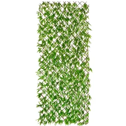 Clearance DecoWoerner Künstlicher Deko Bambus-Zaun Mit Blättern Sichtschutz, Bis 200 Cm Ausziehbar grün