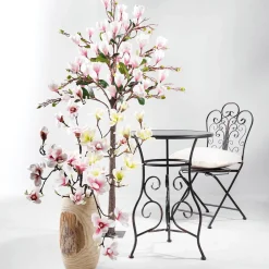 Hot DecoWoerner Künstlicher Edel-Magnolienzweig, Weiß/rosa, 100 Cm mehrfarbig