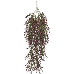 Discount DecoWoerner Künstlicher Glanzmispelhänger B1, Lila - Grün 85 Cm violett