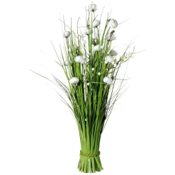 Best DecoWoerner Künstlicher Grasbund Mit Weißen Blüten 70 Cm grün