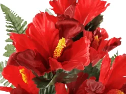 Discount DecoWoerner Künstlicher Hibiskus-Blumenstrauß, 46 Cm rot