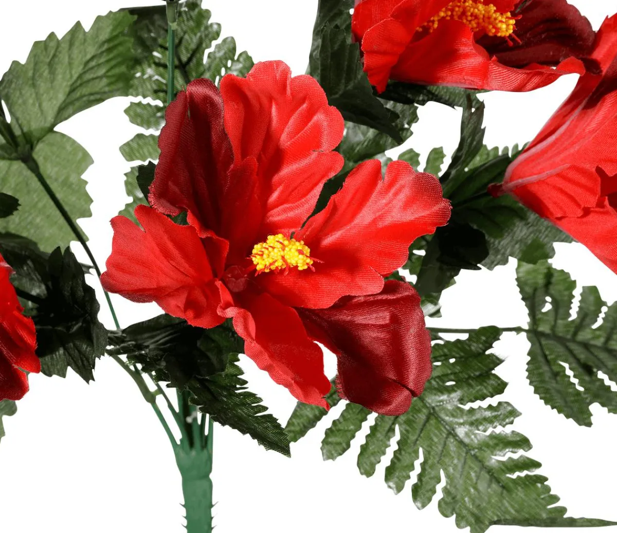 Discount DecoWoerner Künstlicher Hibiskus-Blumenstrauß, 46 Cm rot