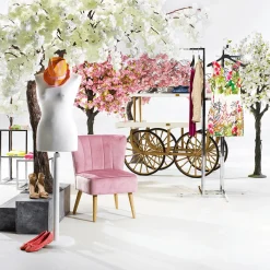 New DecoWoerner Künstlicher Kirschblüten Baum, 220 Cm, rosa