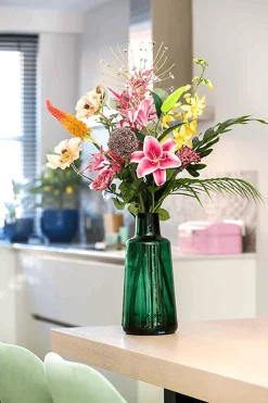 Best DecoWoerner Künstlicher Mohn-Rosen-Lilien-Mix Blumenstrauß mehrfarbig