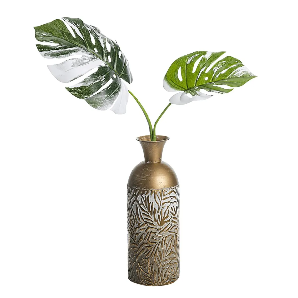 Sale DecoWoerner Künstlicher Monstera Deliciosa Albo Variegata Blätter-Zweig 85 Cm grün