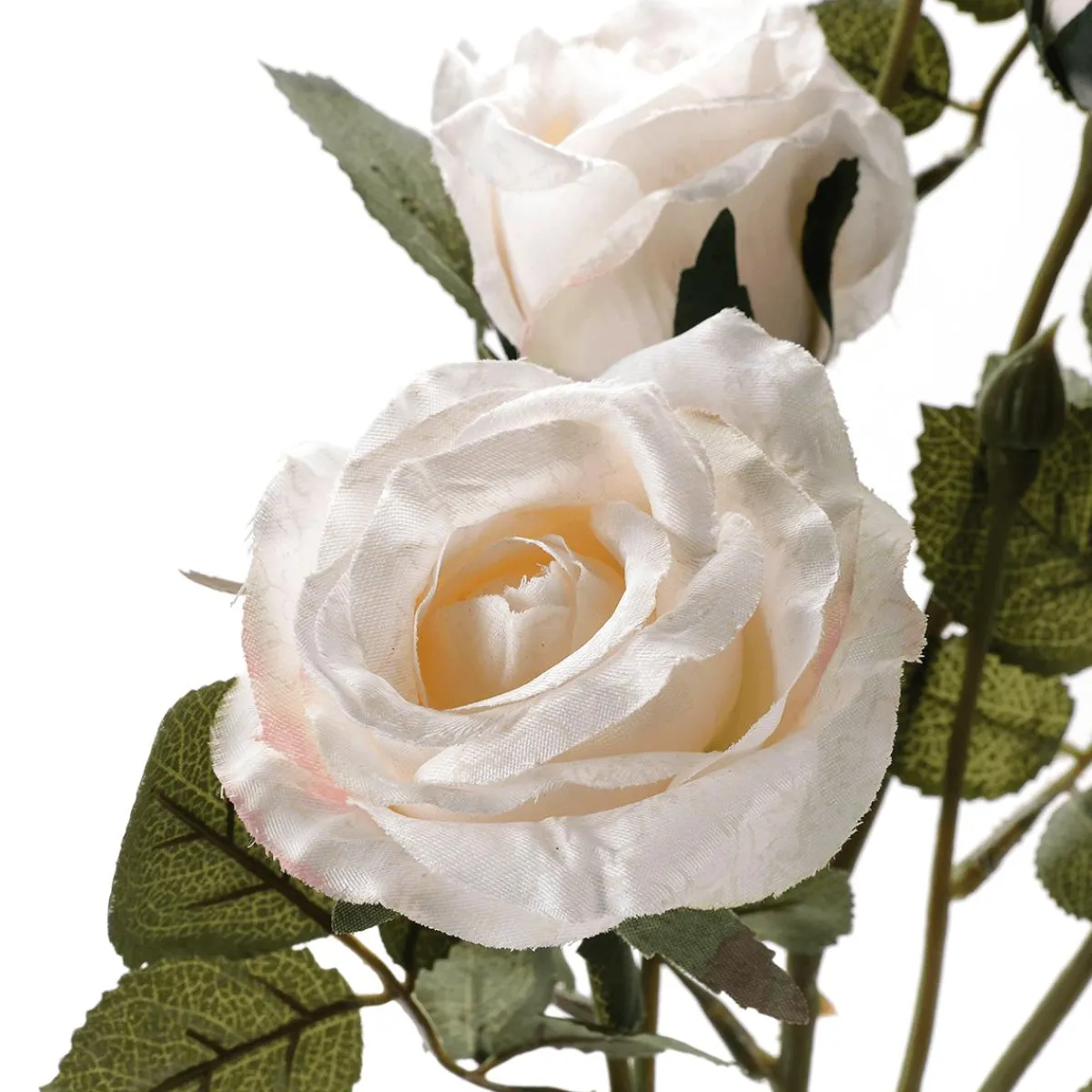 Best DecoWoerner Künstlicher Rosenzweig, 73 Cm, Creme weiß