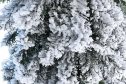 DecoWoerner Künstlicher, Schmaler Tannebaum, Beschneit 210 Cm weiß