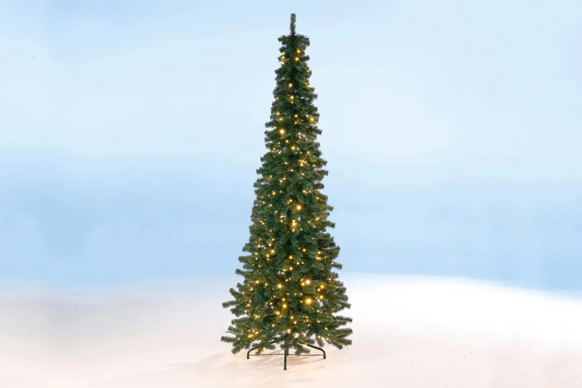 Online DecoWoerner Künstlicher, Schmaler Tannebaum Mit LED 210 Cm grün