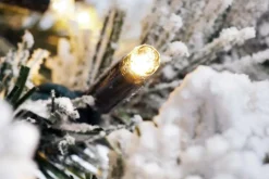 Best DecoWoerner Künstlicher, Schmaler Tannebaum, Beschneit Mit LED 180 Cm weiß