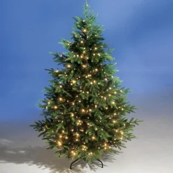 Hot DecoWoerner Künstlicher Spritzguss-Weihnachtsbaum Rottanne Mit LED 180 Cm grün