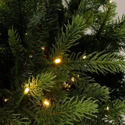 New DecoWoerner Künstlicher Spritzguss-Weihnachtsbaum Rottanne Mit LED 240 Cm grün
