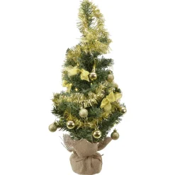 DecoWoerner Künstlicher Tischbaum Zum Selber Dekorieren 60 Cm, gold