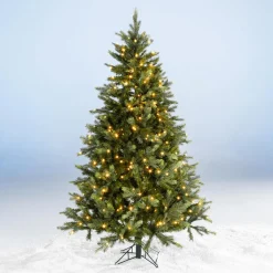 New DecoWoerner Künstlicher Weihnachtsbaum Nordmanntanne Mit LED 180 Cm grün