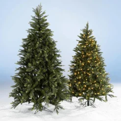 New DecoWoerner Künstlicher Weihnachtsbaum Nordmanntanne Mit LED 180 Cm grün