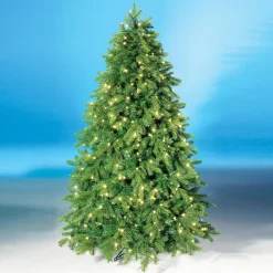 New DecoWoerner Künstlicher Weihnachtsbaum Nordmanntanne Mit LED 180 Cm grün