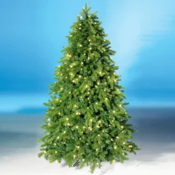 New DecoWoerner Künstlicher Weihnachtsbaum Nordmanntanne Mit LED 180 Cm grün