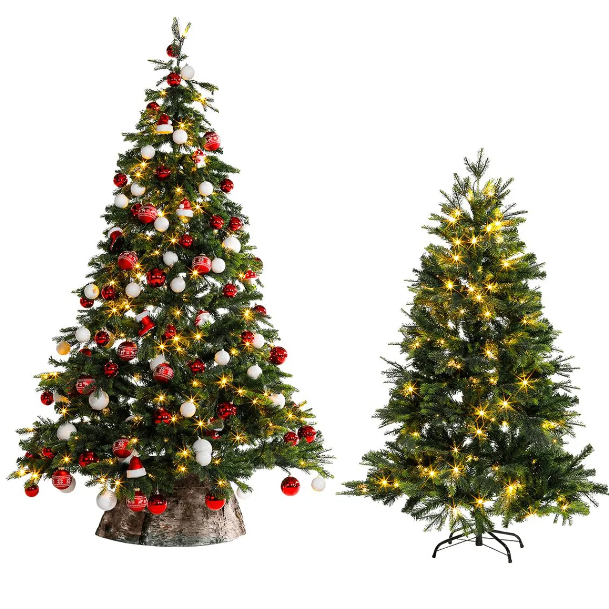 Sale DecoWoerner Künstlicher Weihnachtsbaum Edeltanne Mit LED 150 Cm grün