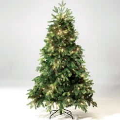 DecoWoerner Künstlicher Weihnachtsbaum Edeltanne Mit LED 180 Cm grün