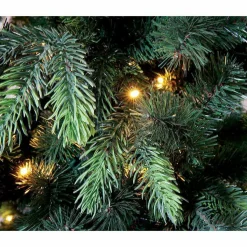 DecoWoerner Künstlicher Weihnachtsbaum Edeltanne Mit LED 180 Cm grün