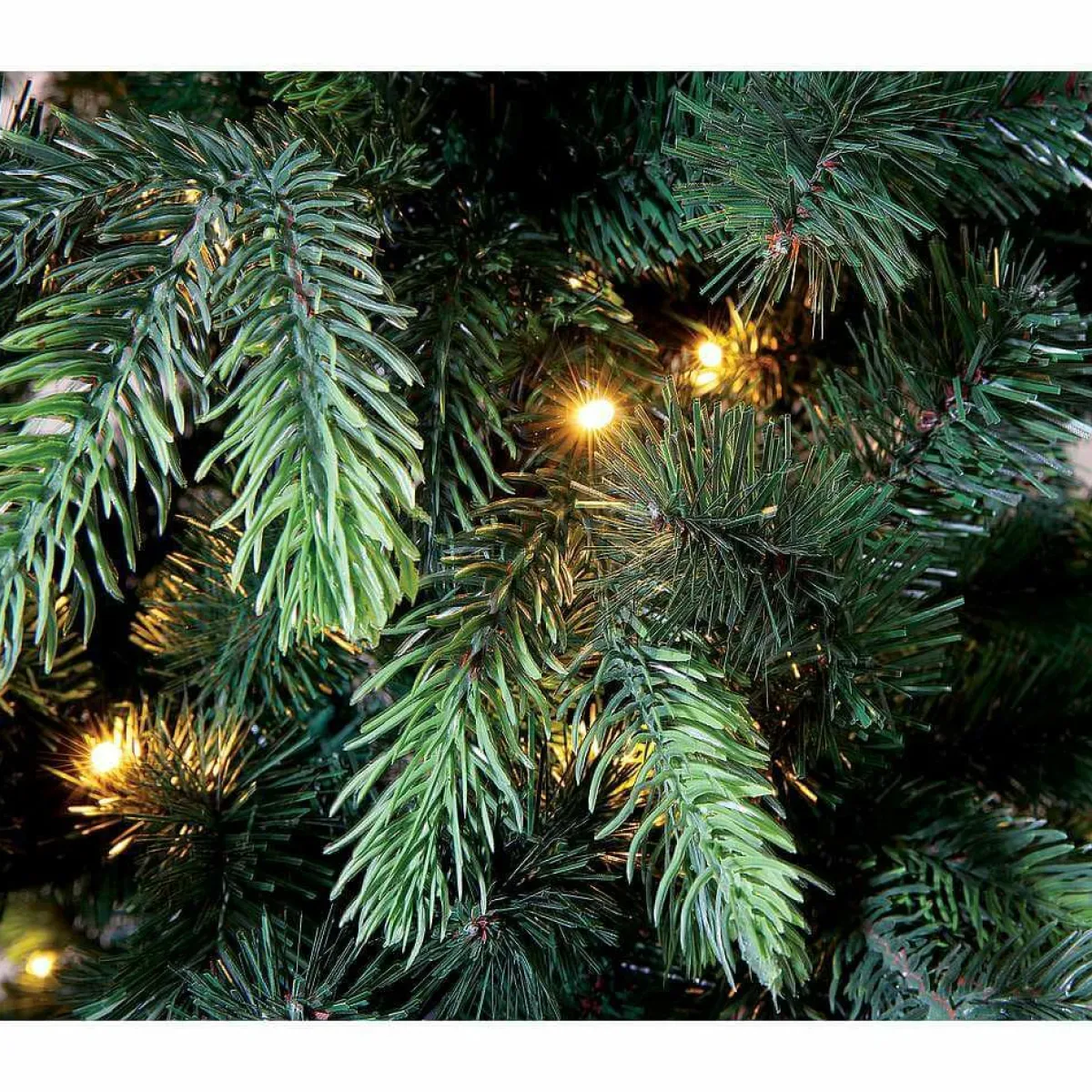 DecoWoerner Künstlicher Weihnachtsbaum Edeltanne Mit LED 180 Cm grün