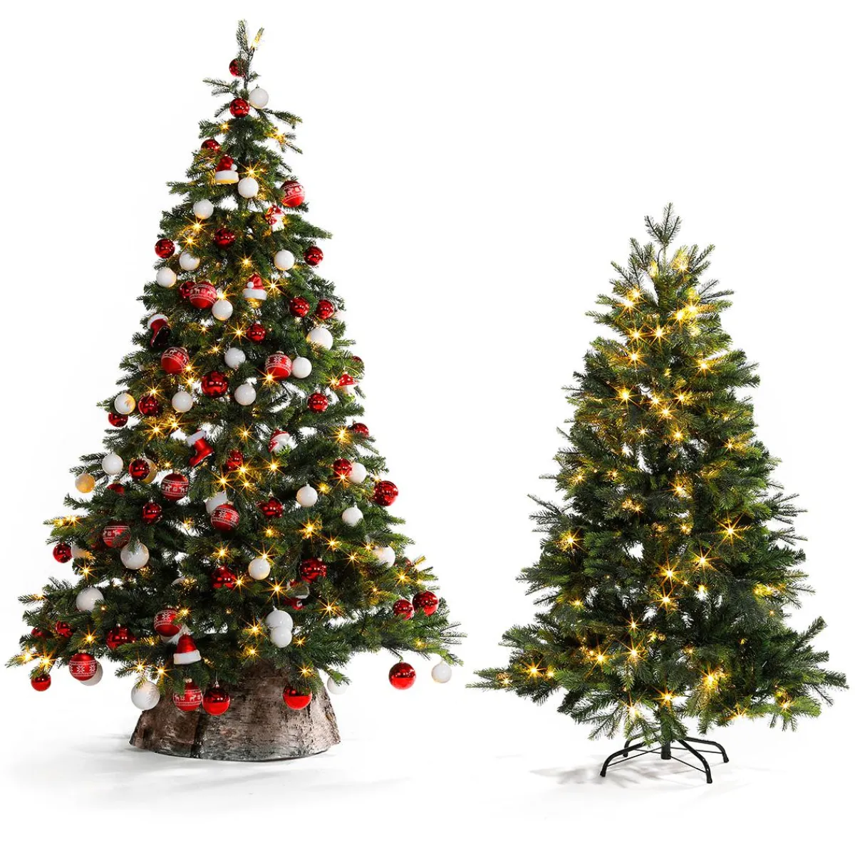 Sale DecoWoerner Künstlicher Weihnachtsbaum Edeltanne Mit LED 210 Cm grün