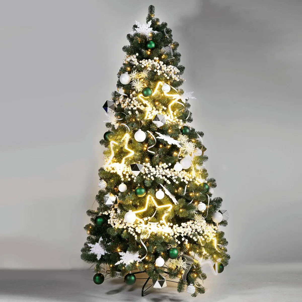 Outlet DecoWoerner Künstlicher Weihnachtsbaum Weißtanne Mit LED 180 Cm grün