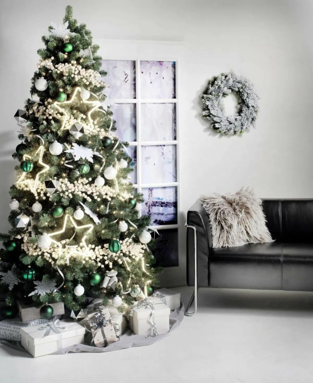 Outlet DecoWoerner Künstlicher Weihnachtsbaum Weißtanne Mit LED 180 Cm grün