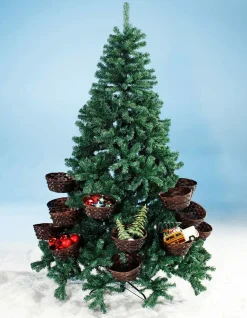 Outlet DecoWoerner Künstlicher Weihnachtsbaum Mit 20 Körben Für Geschenke Und Ware 195 Cm grün