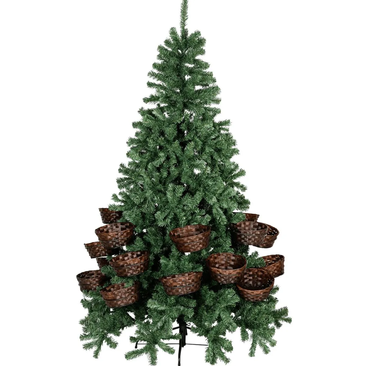 Outlet DecoWoerner Künstlicher Weihnachtsbaum Mit 20 Körben Für Geschenke Und Ware 195 Cm grün