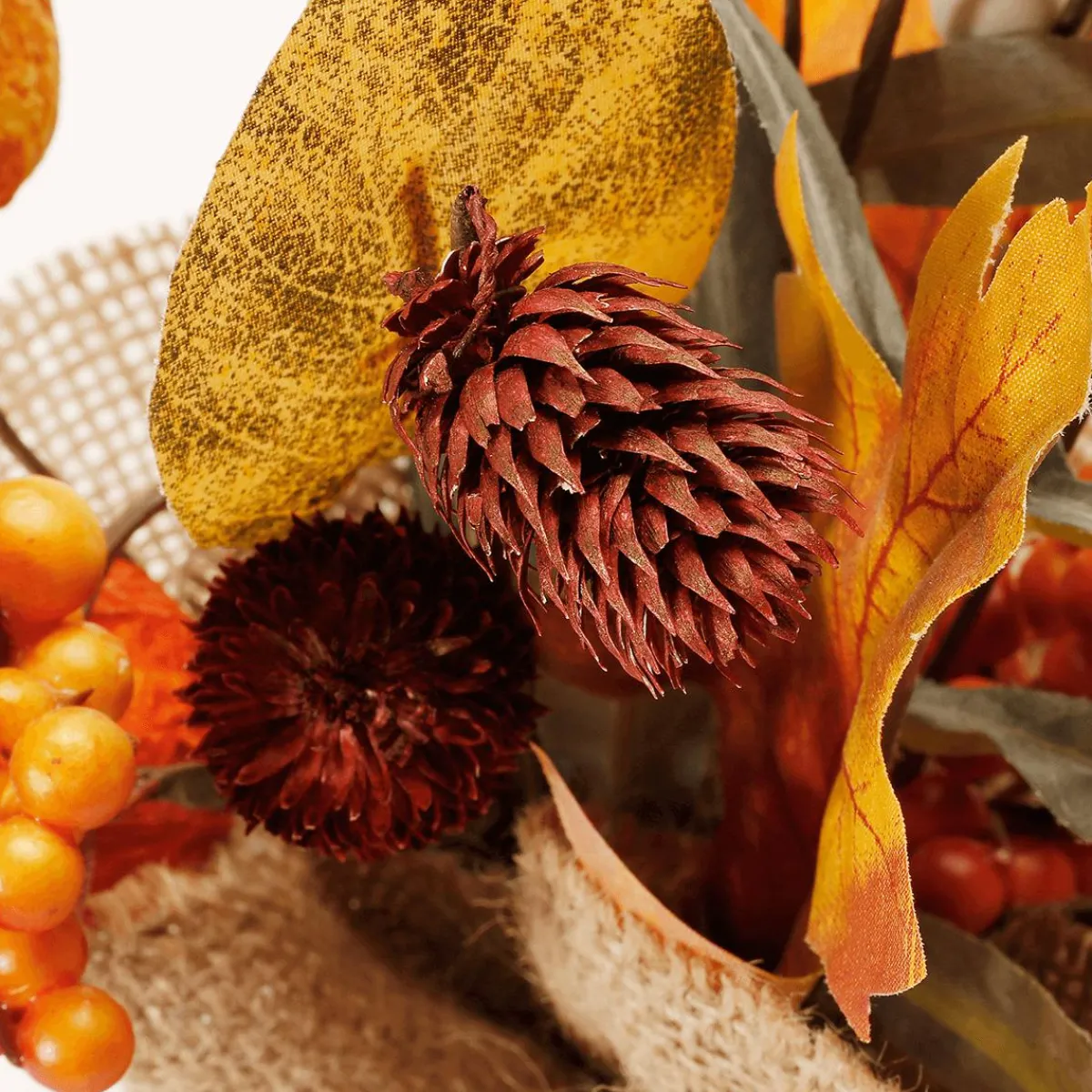 Online DecoWoerner Künstliches Herbst-Bündel Im Jutetopf 26 Cm -braun orange