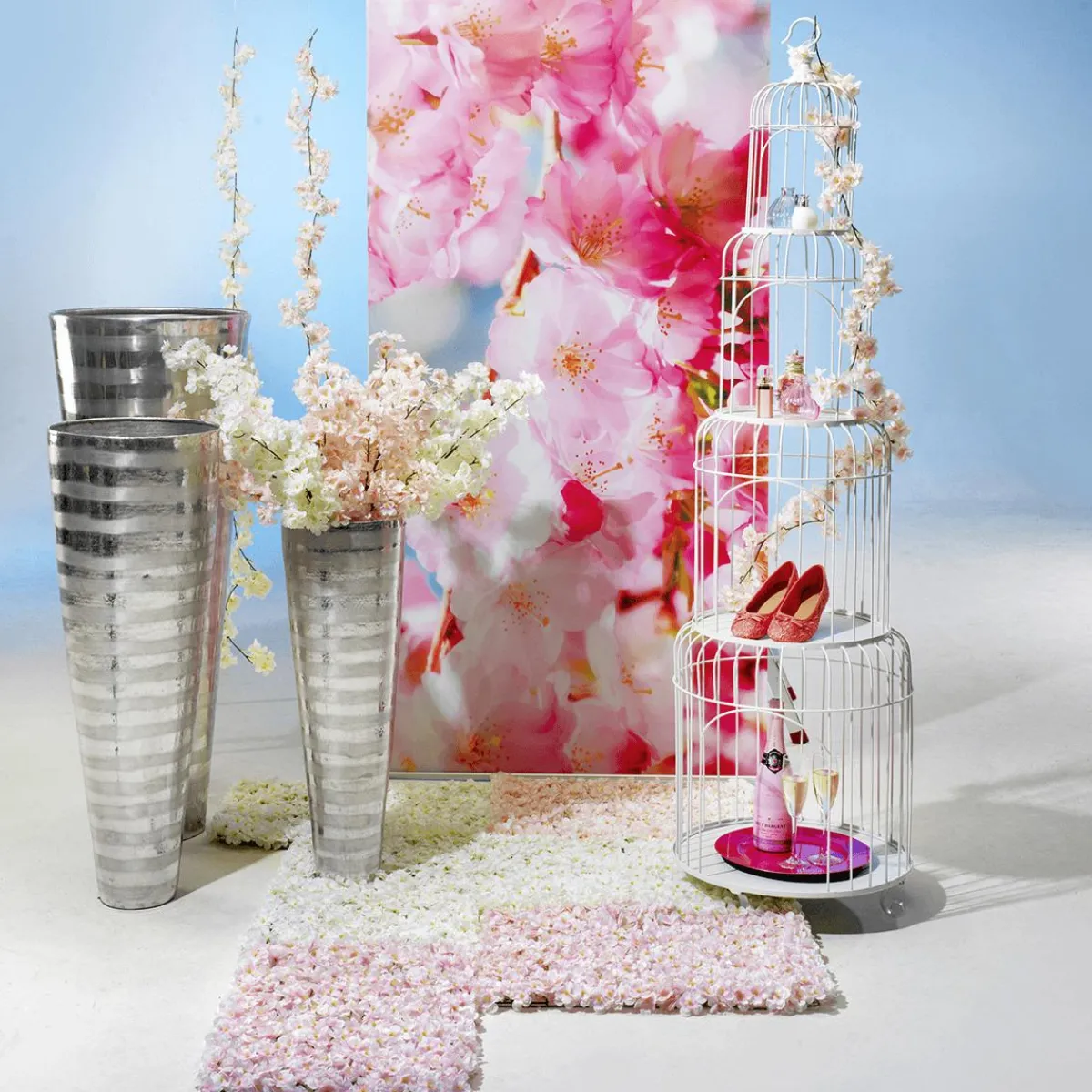 Best DecoWoerner Künstliches Kirschblüten-Paneel rosa
