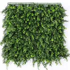 Best DecoWoerner Künstliches Premium Farn-Eukalyptus-Paneel, 50 X 50 Cm grün