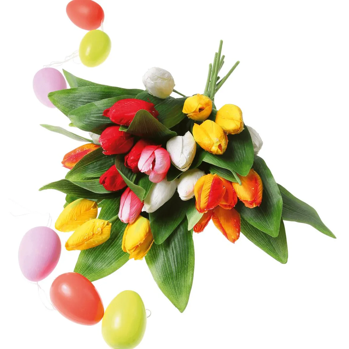 Best DecoWoerner Künstliches Tulpen-Bouquet mehrfarbig