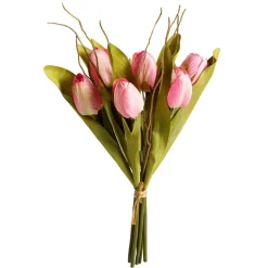 New DecoWoerner Künstliches Tulpen-Bouquet , 30 Cm rosa