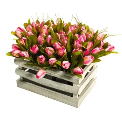 New DecoWoerner Künstliches Tulpen-Bouquet , 30 Cm rosa