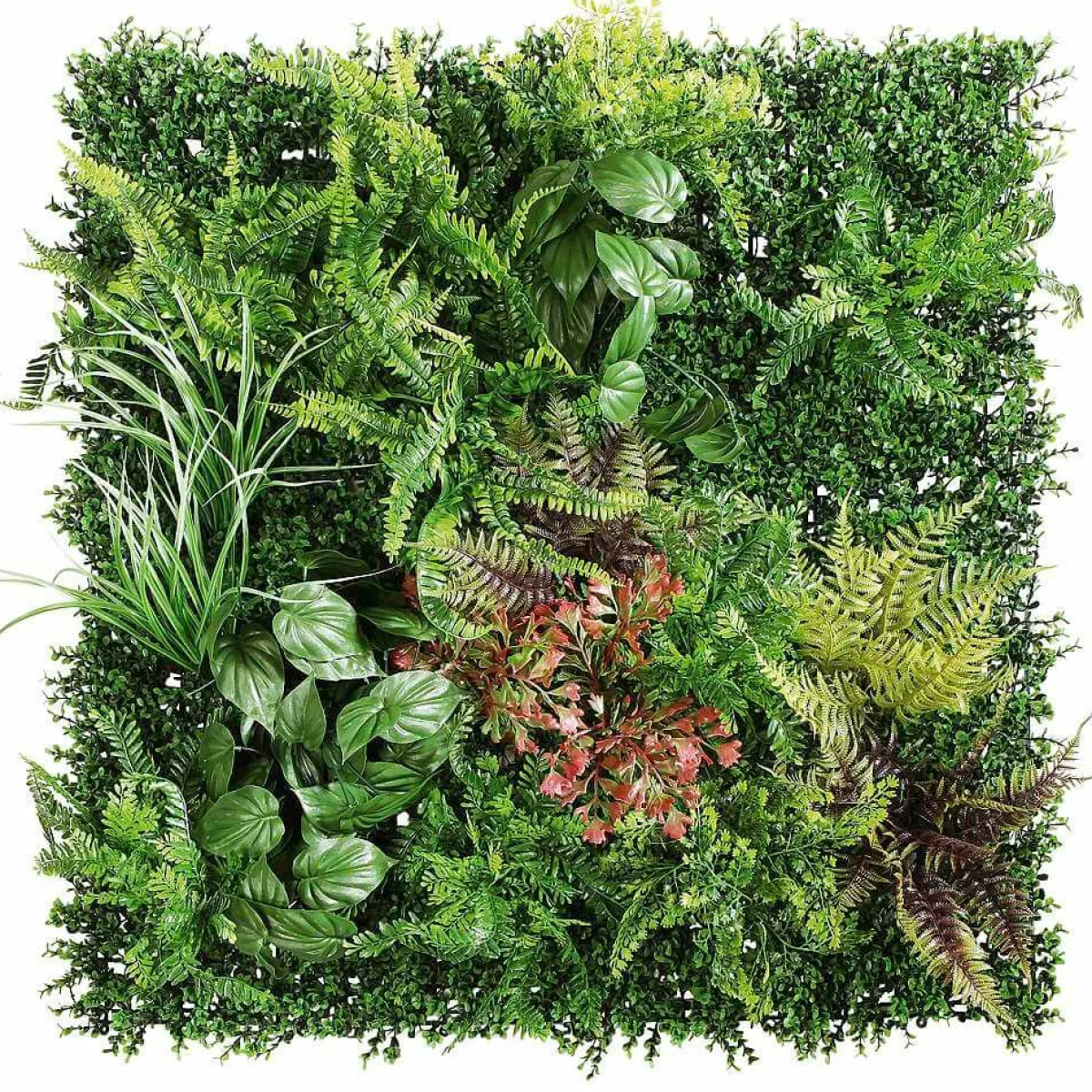 DecoWoerner Künstliches Wand-Paneel Farn Mix, 1 X 1 M grün