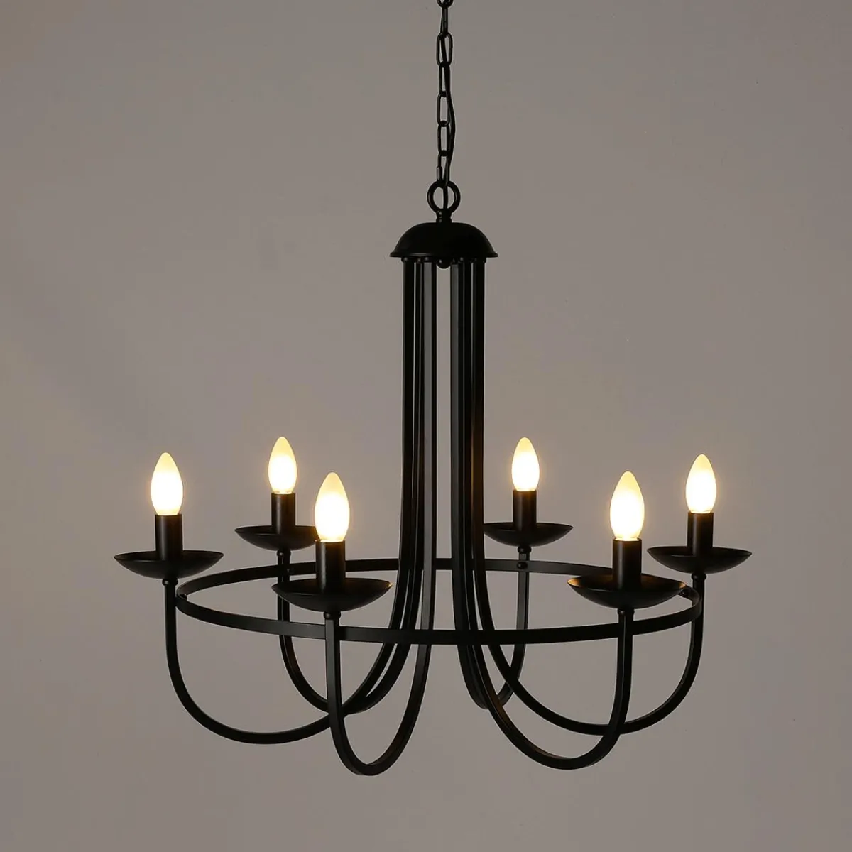 Outlet DecoWoerner Kronleuchter Metall Natur, Mit Birnen Ø60cmx60cmH, mehrfarbig