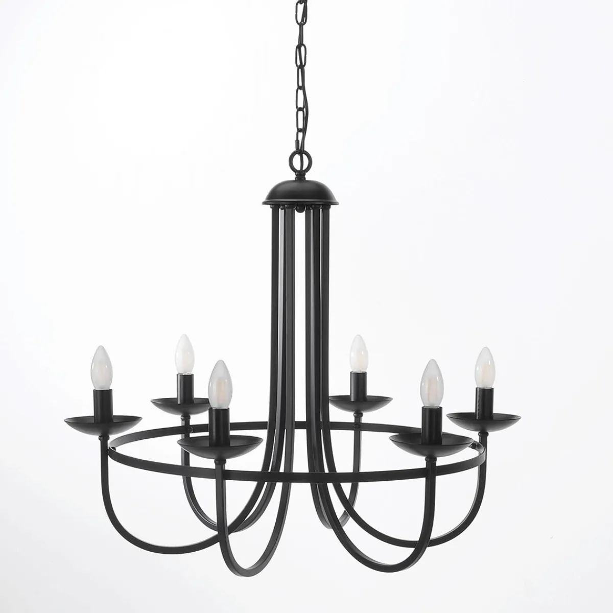 Outlet DecoWoerner Kronleuchter Metall Natur, Mit Birnen Ø60cmx60cmH, mehrfarbig