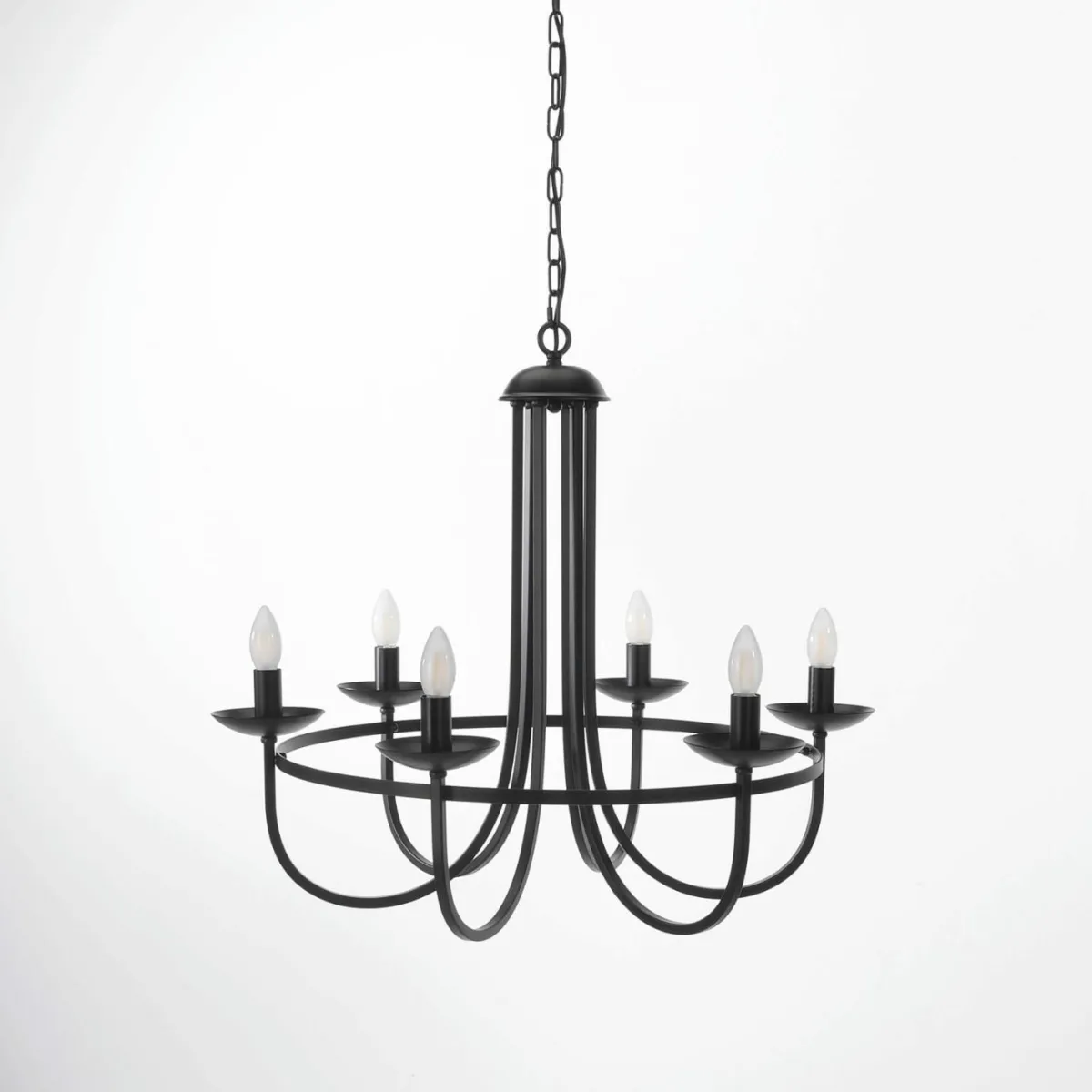 Outlet DecoWoerner Kronleuchter Metall Natur, Mit Birnen Ø60cmx60cmH, mehrfarbig
